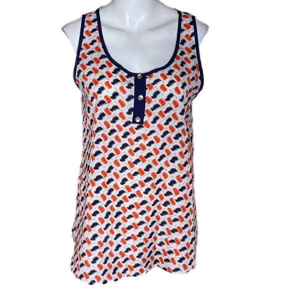 Francesca’s Sleeveless Blouse Red Blue Size Medium - Picture 1 of 6